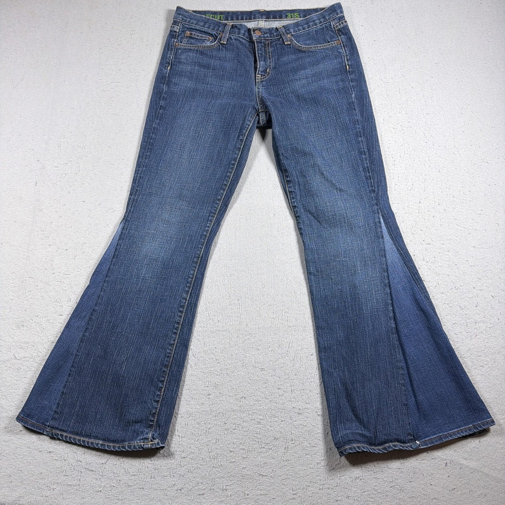 J.Crew‎ Jeans Women 31S Blue Wide Bootcut Flare Stretch Denim Mid Rise Pants